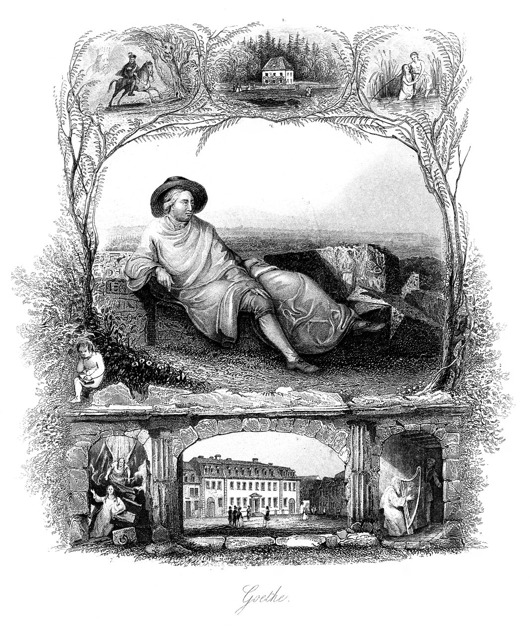 Johann Wolfgang von Goethe, Duitse dichter, dramaturg en wetenschapper, 19e eeuw door Unbekannt