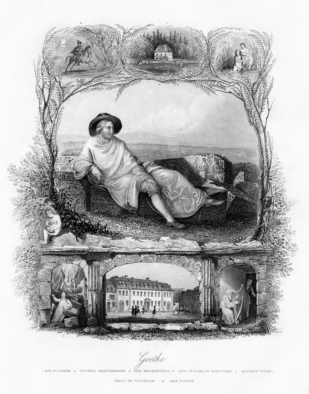 Johann Wolfgang von Goethe, Duitse dichter, dramaturg en wetenschapper, 19e eeuw door Unbekannt