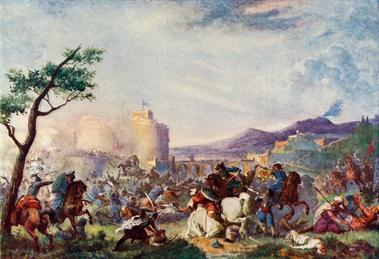 Jan Sobieski bij de Bevrijding van Wenen, 1683 door Unbekannt
