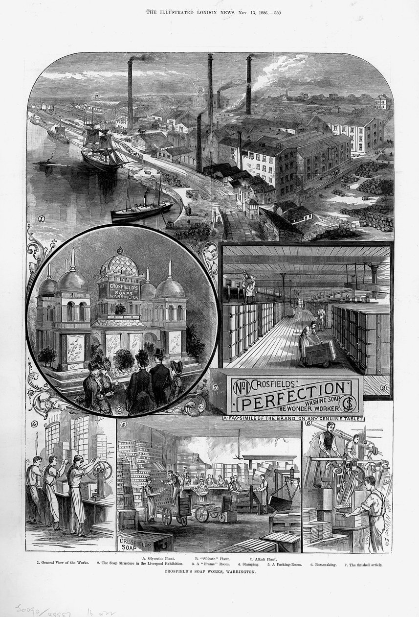 Joseph Crosfield & Sons zeepfabriek bij Bank Quarry, Warrington, Cheshire door Unbekannt
