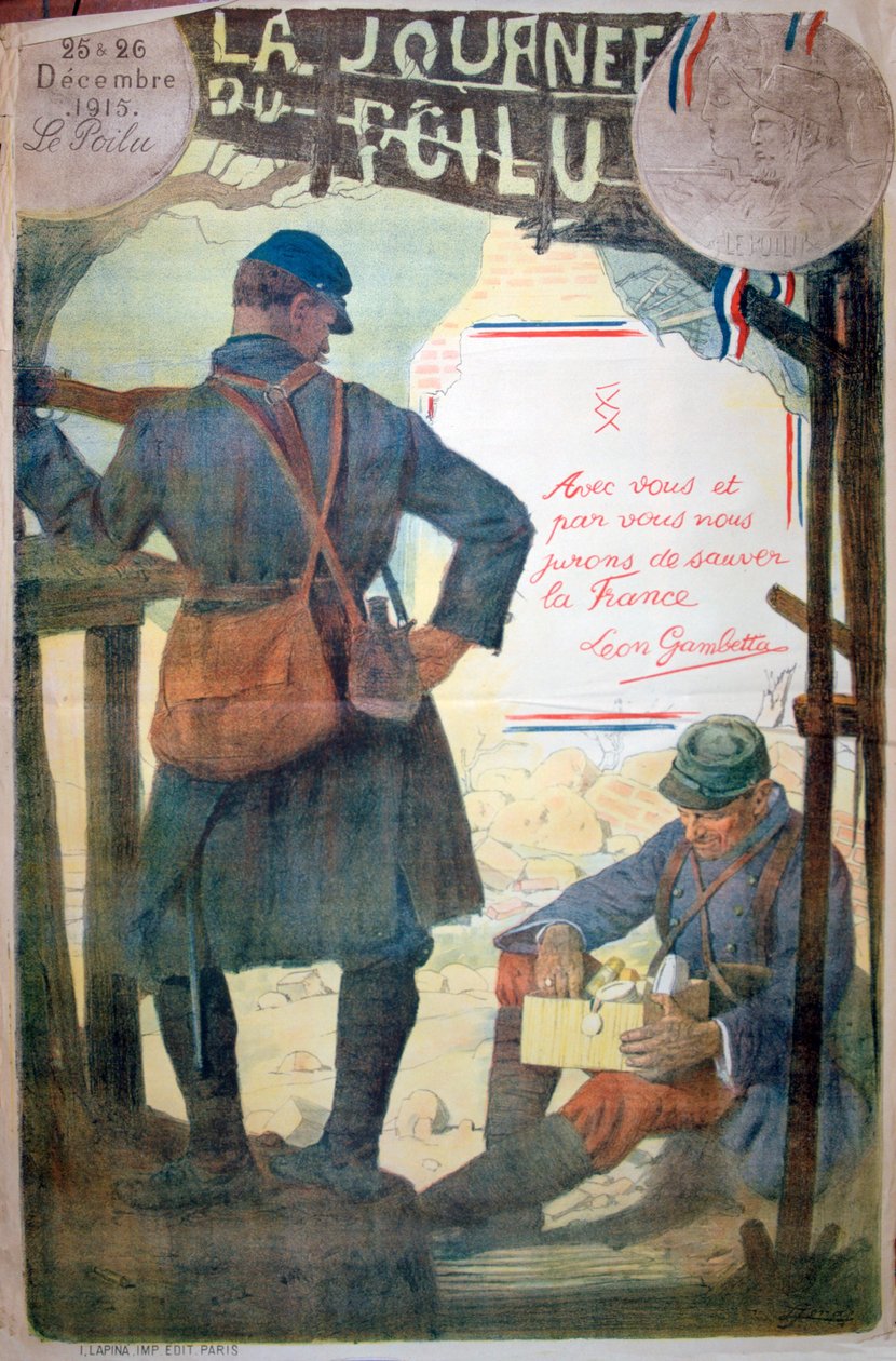 Journée du Poilu 25 et 26 Décembre 1915, Franse Eerste Wereldoorlog poster, 1915 door Unbekannt