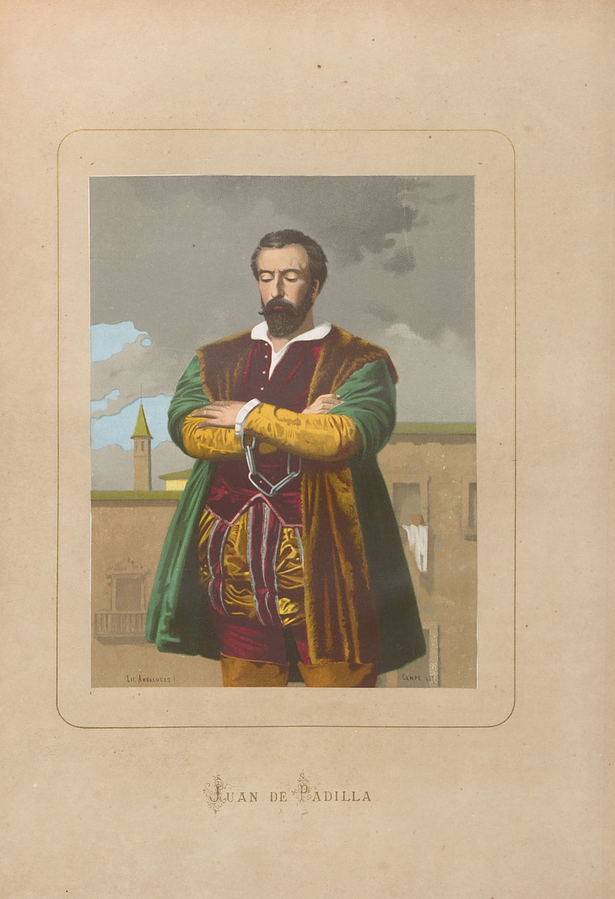 Juan de Padilla. Uit: Hombres y mujeres celebres de todos los tiempos door Juan Landa, 1875-1877 door Unbekannt