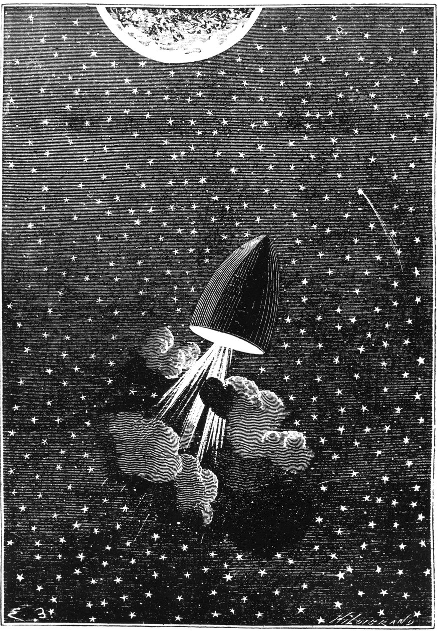 Jules Verne 1828-1905, Autour de la Lune, 1865 door Unbekannt
