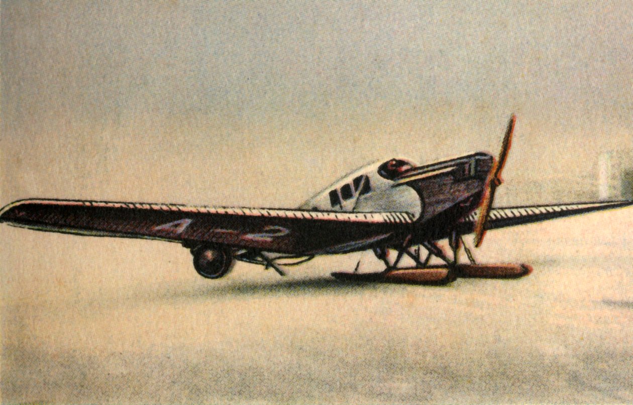Junkers F13 L vliegtuig met sneeuwskids, 1920s, 1932 door Unbekannt