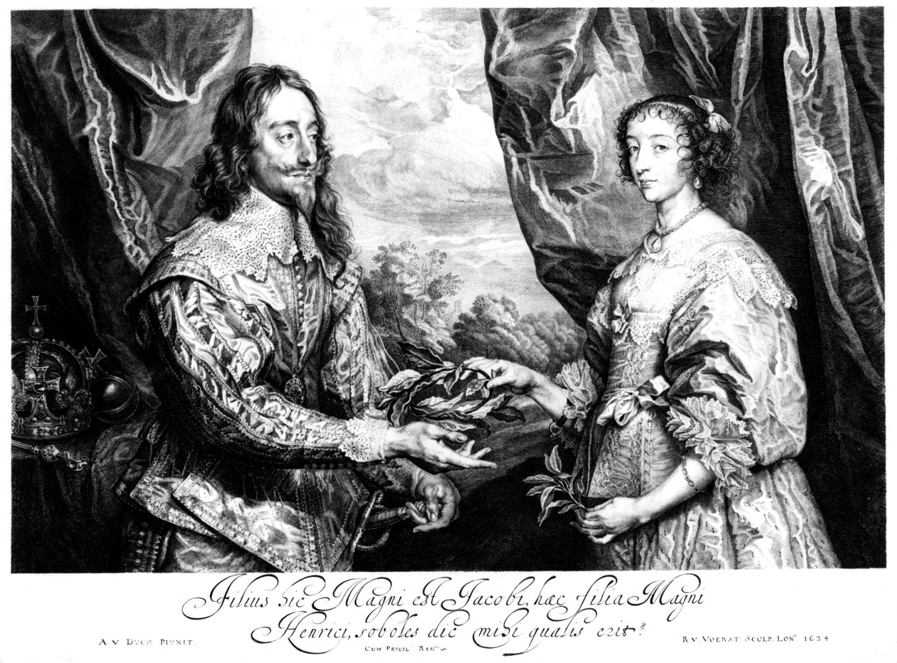 Koning Karel I en koningin Henrietta Maria door Unbekannt
