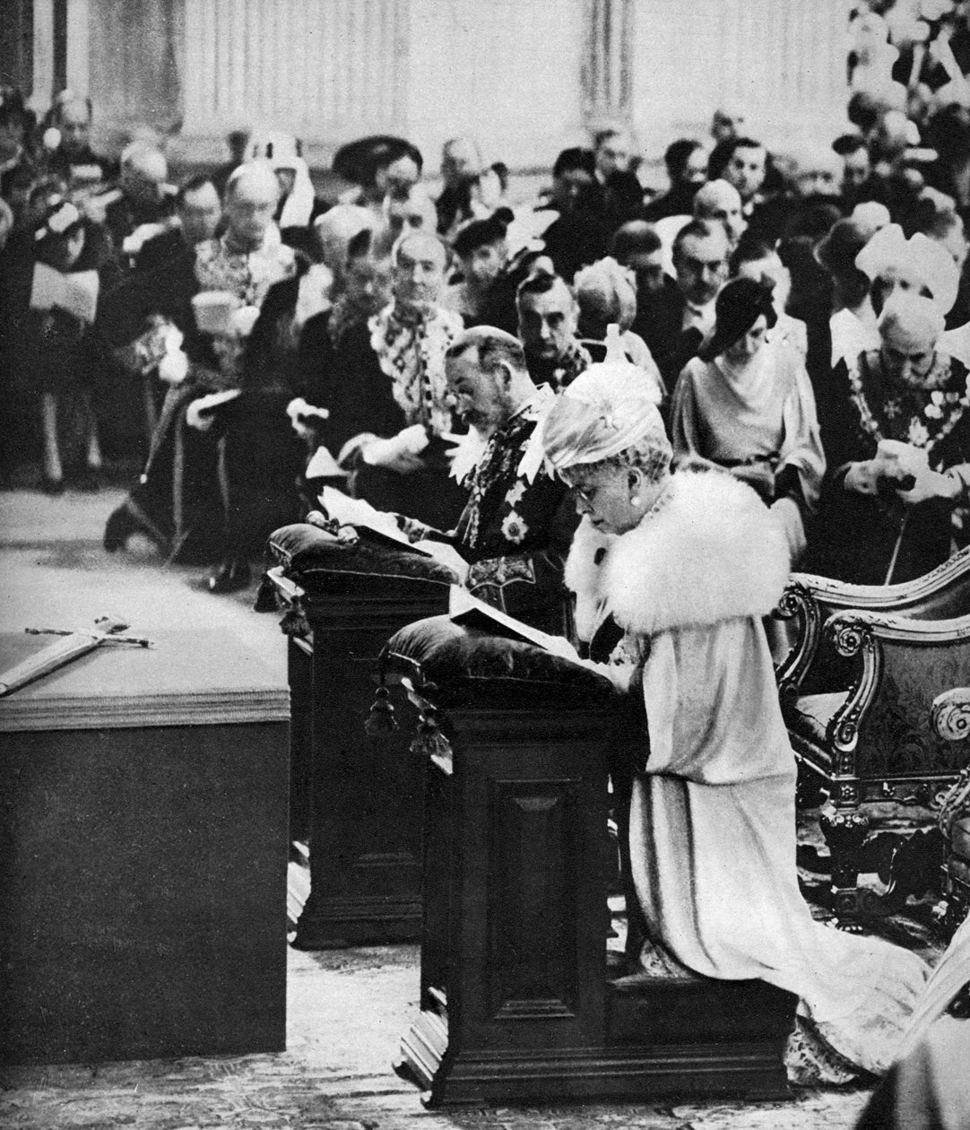 Koning George V en Koningin Mary in de St. Paul