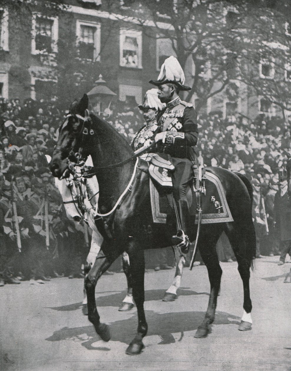 Koning George V bij de begrafenis van zijn vader Koning Edward VII, Londen, 20 mei 1910 door Unbekannt