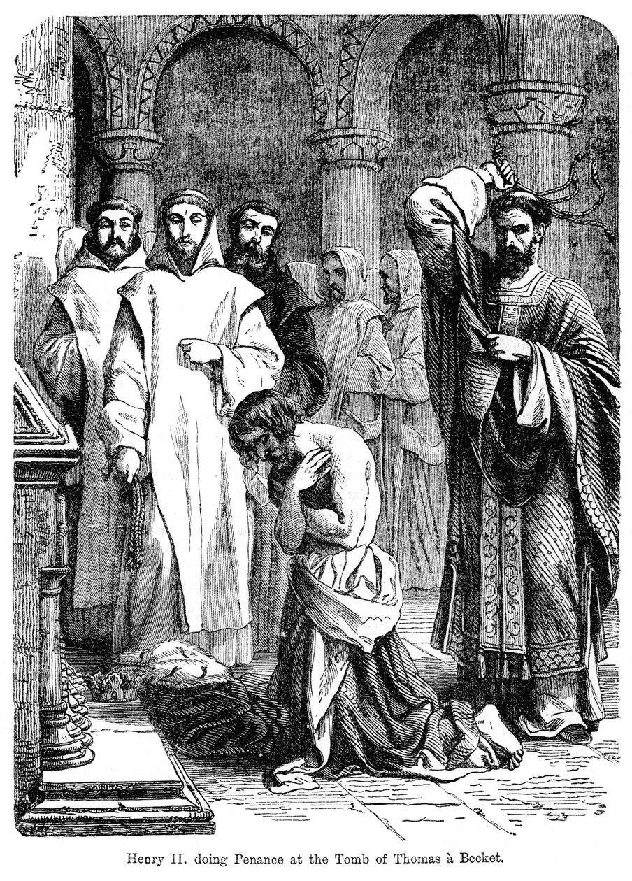 Koning Hendrik II doet boetedoening bij het graf van Thomas a Becket, Canterbury Cathedral door Unbekannt