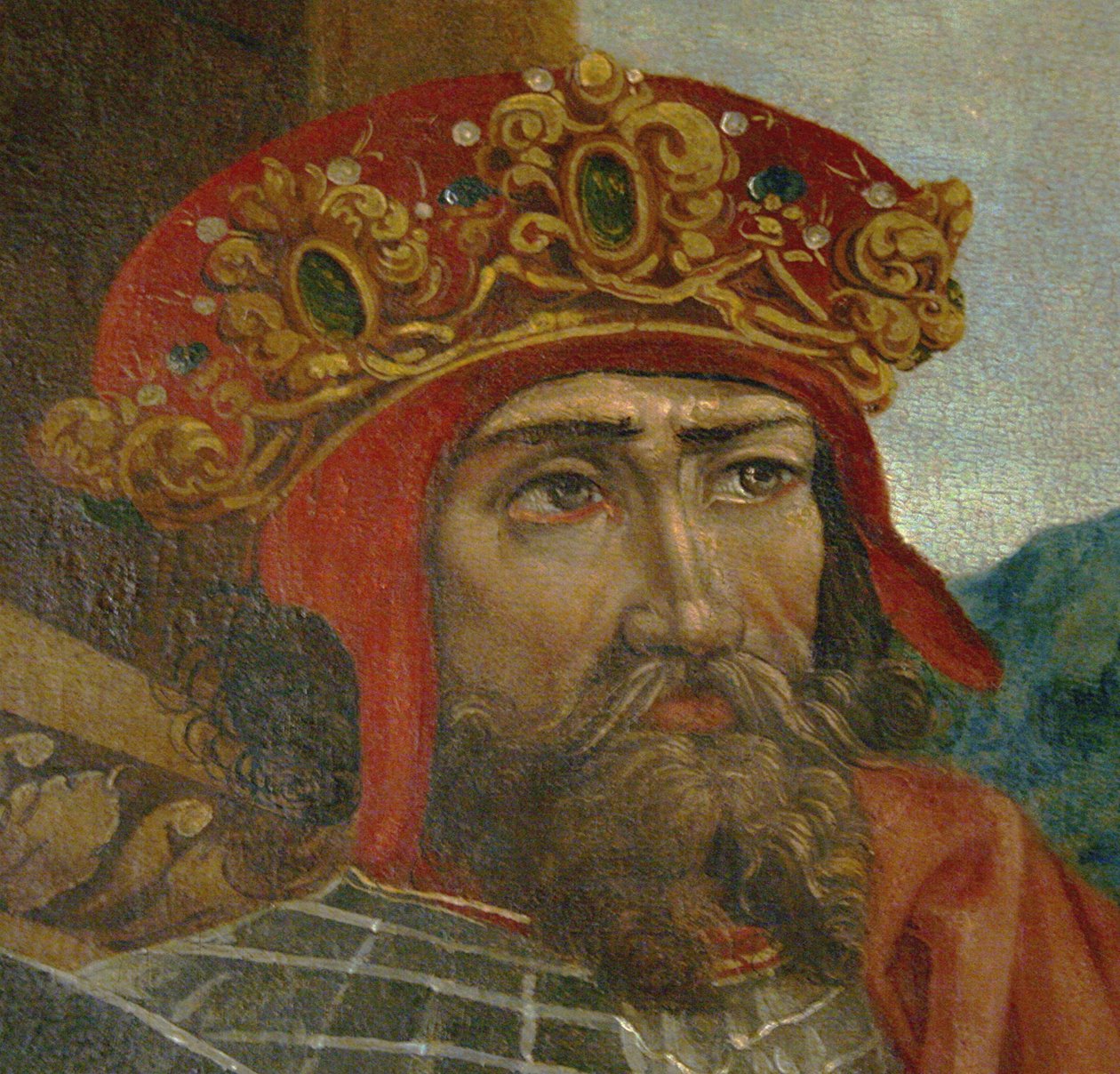 Koning Wladyslaw II. Jagiello (detail), ca. 1530 door Unbekannt