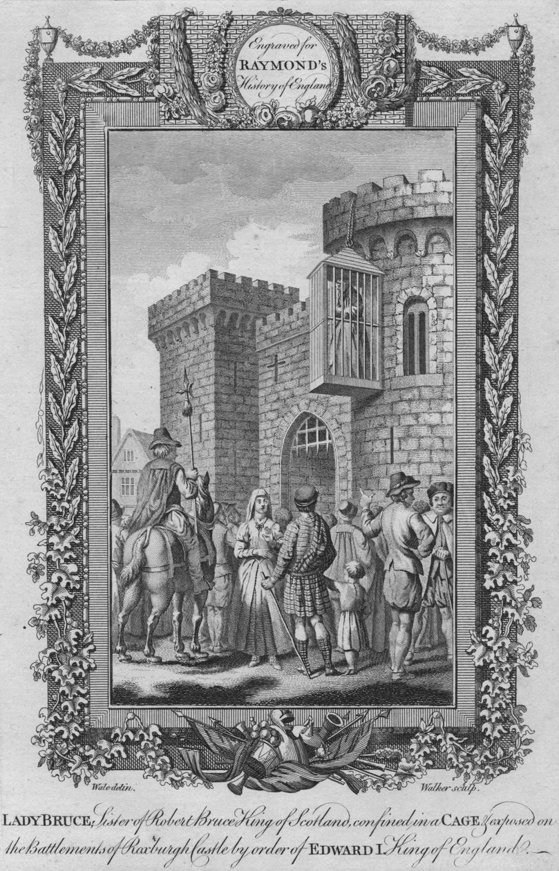 Lady Bruce, zus van Robert Bruce, koning van Schotland, opgesloten in een kooi door Unbekannt