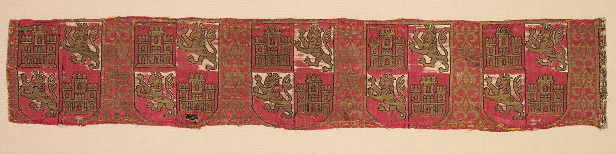Lampas met heraldiek van Castilië en León, van een koninklijk christelijk gewaad, 1200-1325 door Unbekannt