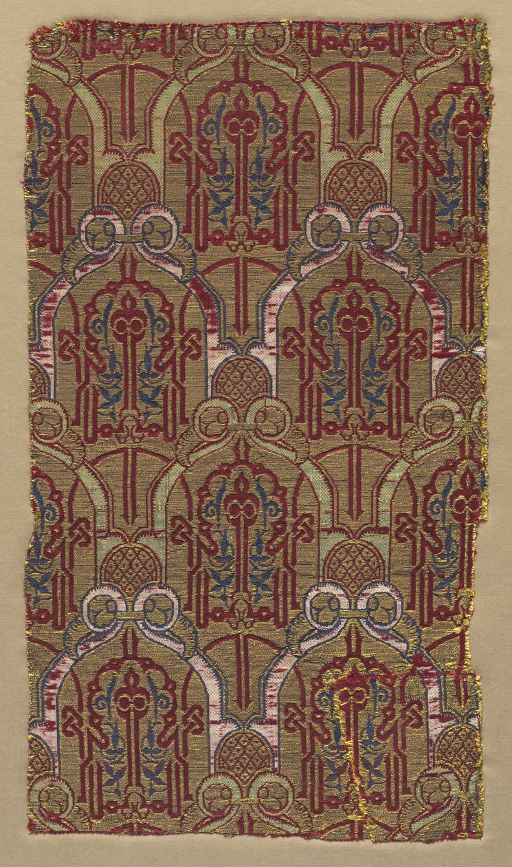 Lampas met palmetboogjes met Alhambra-muurpatroon, 1300s door Unbekannt