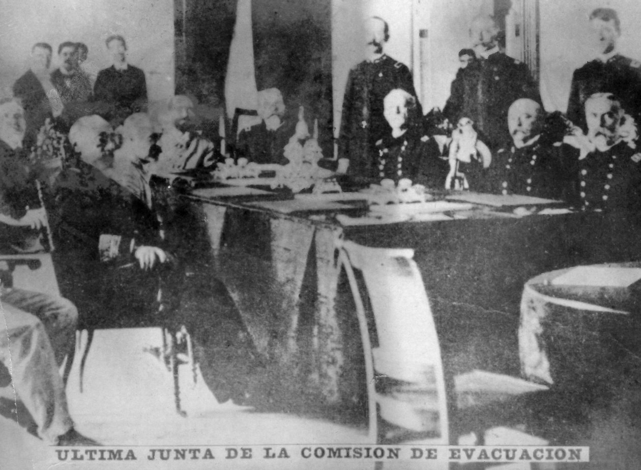Laatste vergadering van de evacuatiecommissie, 1898, 1920s door Unbekannt