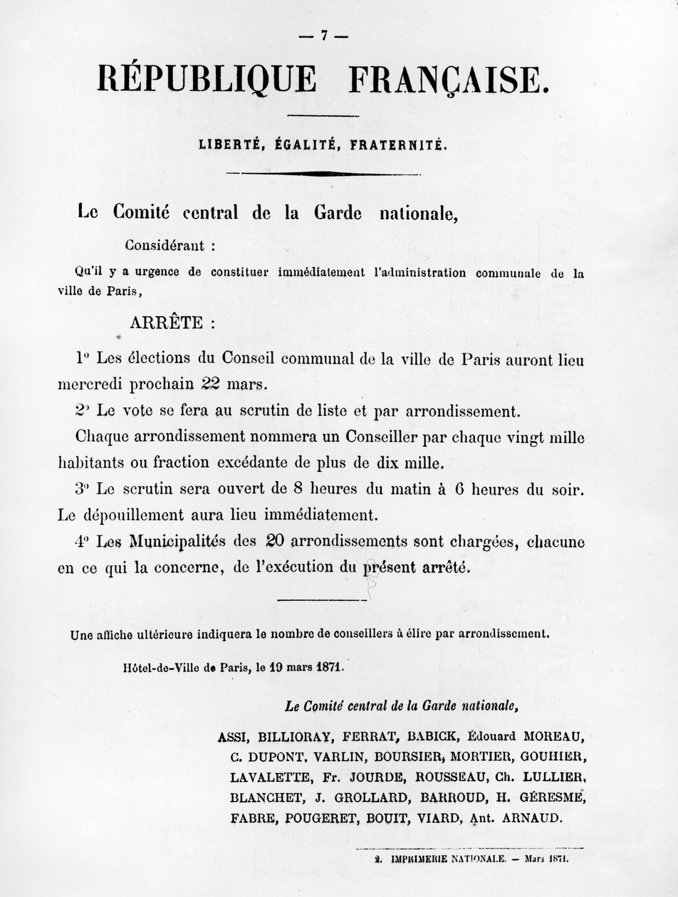 Le Comité Central de la Garde Nationale, uit Franse politieke posters van de Parijse Commune door Unbekannt