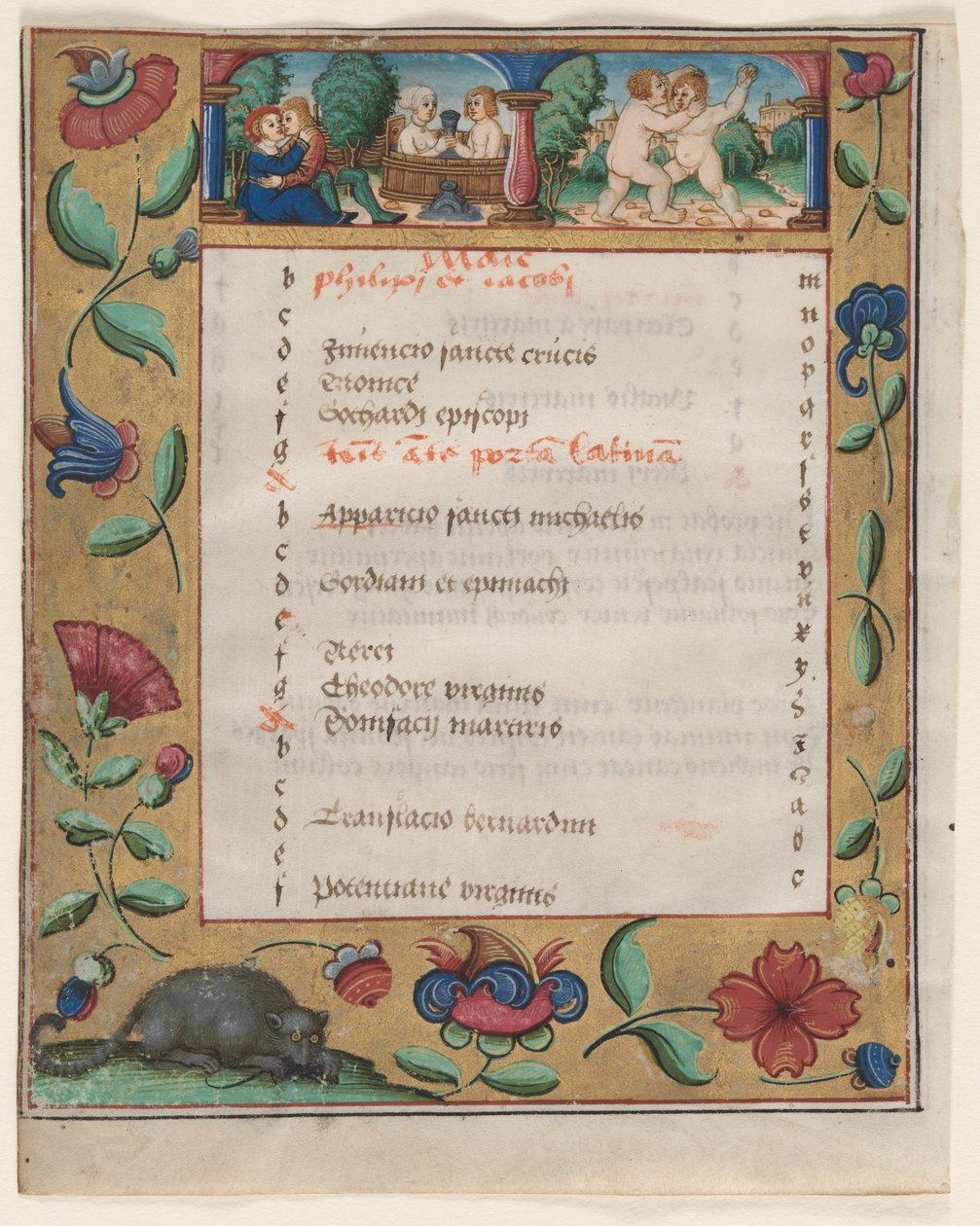 Blad uit een Psalter en Gebedenboek: Kalenderpagina met werkzaamheden (verso) door Unbekannt