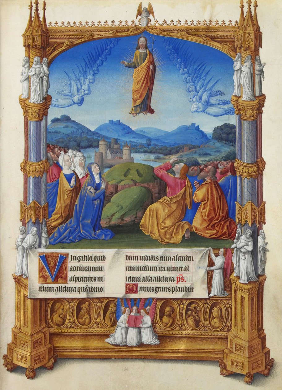 Les Très Riches Heures du duc de Berry, Folio 184r - De Hemelvaart door Unbekannt
