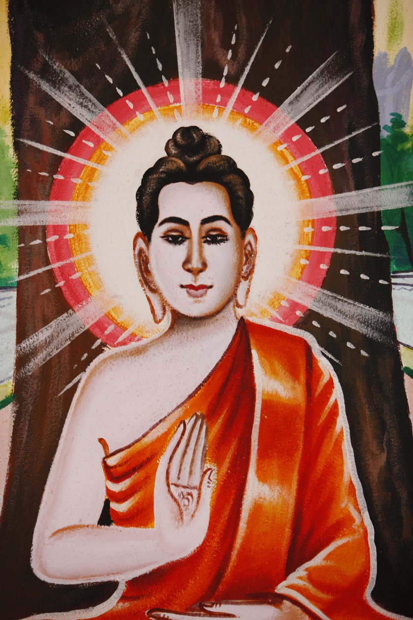 Leven van de Boeddha Het onderwijzen van de vier edele waarheden, Siem Reap, Cambodja door Unbekannt