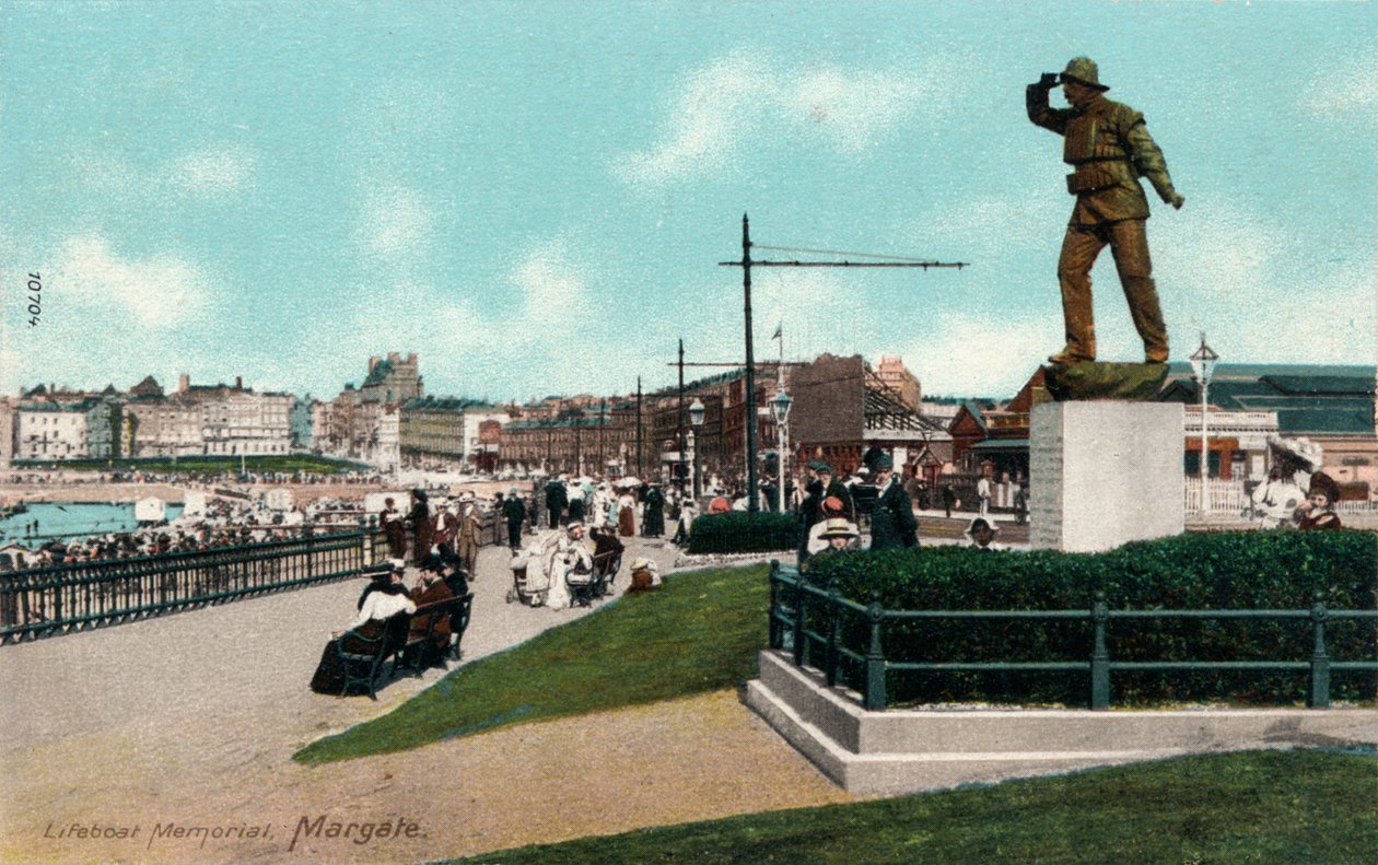 Reddingsbootmonument, Margate, Kent ca. 1905 door Unbekannt