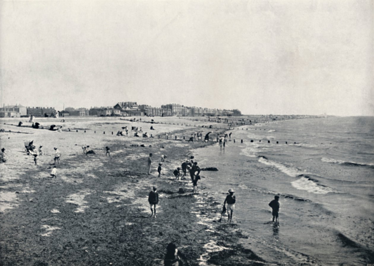 Littlehampton - Pootjebaden bij laag water, 1895