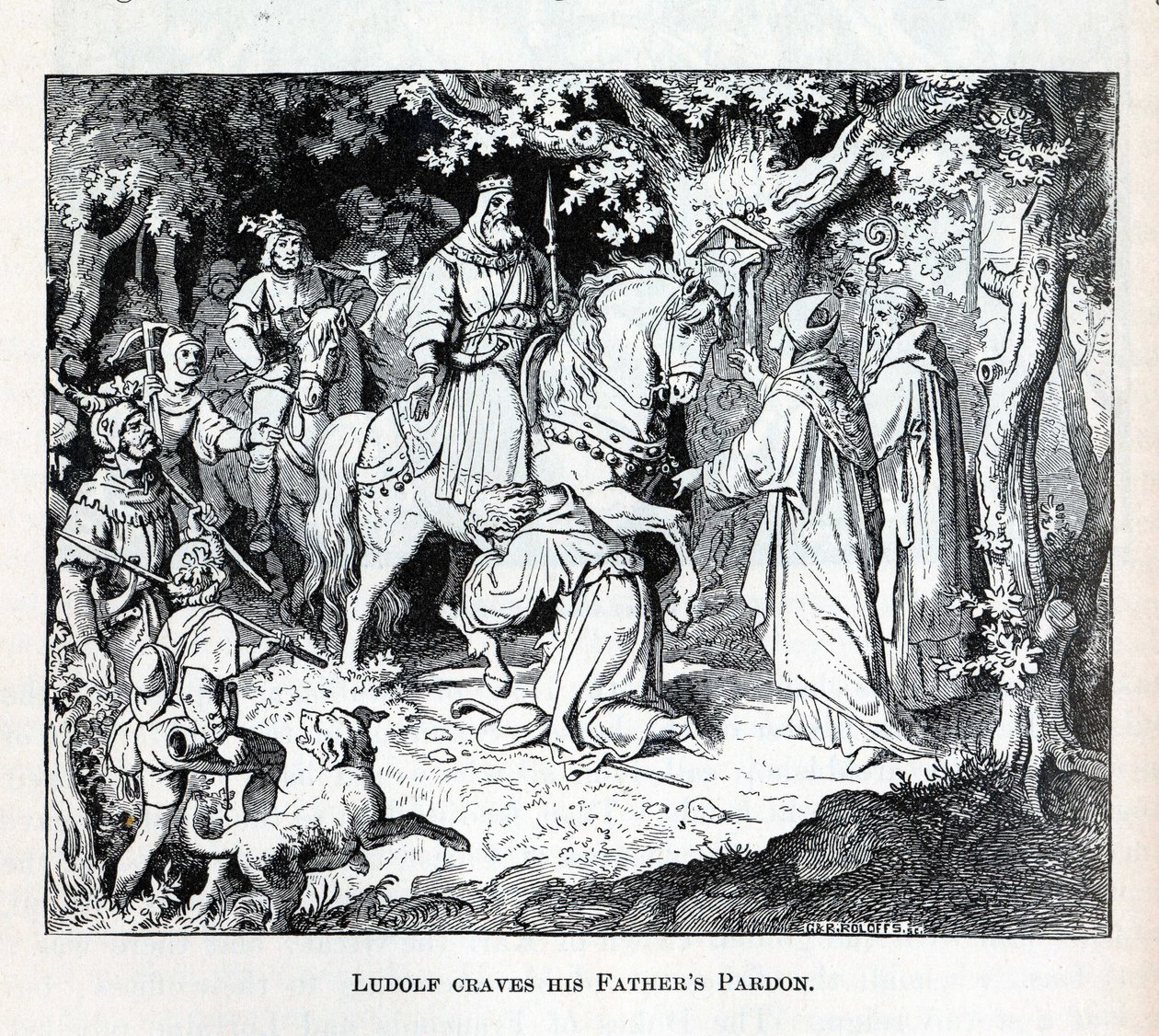 Liudolf smeekt om vergeving van zijn vader, 1882 door Unbekannt