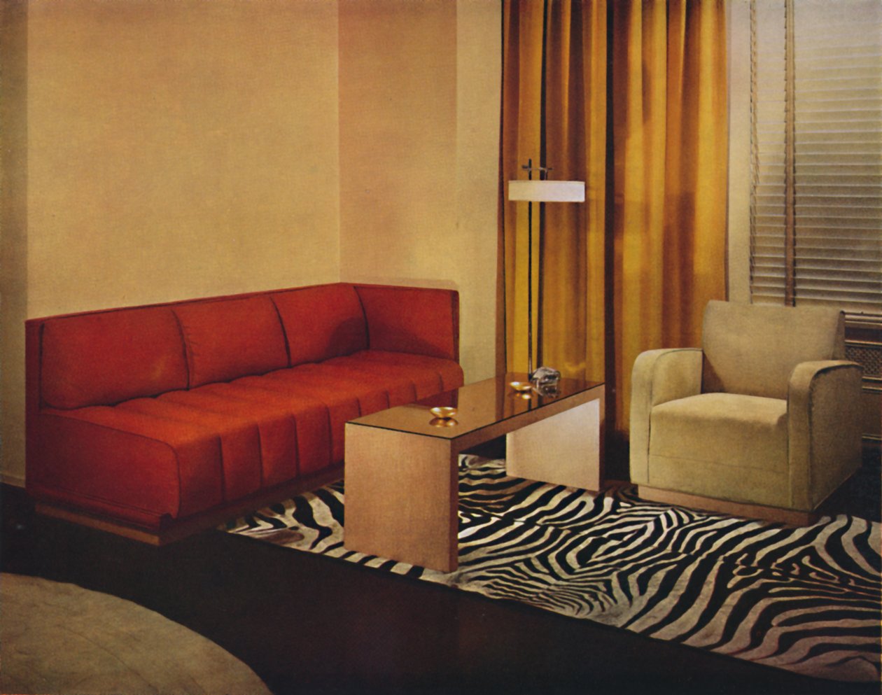 Woonkamer door Walter Dorwin Teague, 1939 door Unbekannt