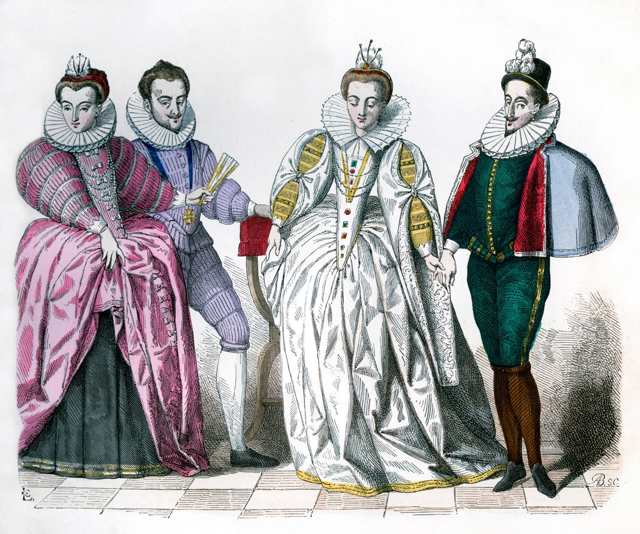 Louise van Lotharingen, Hertog van Guise, Marguerite de Vaudemont en Anne de Joyeuse, 1581 door Unbekannt