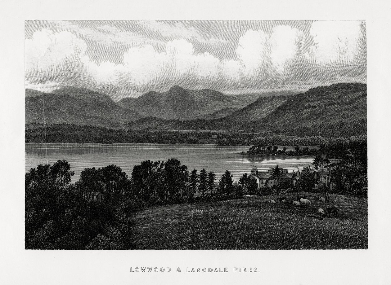 Lowwood en Langdale Pikes, Lake District, Cumbria, 1896 door Unbekannt