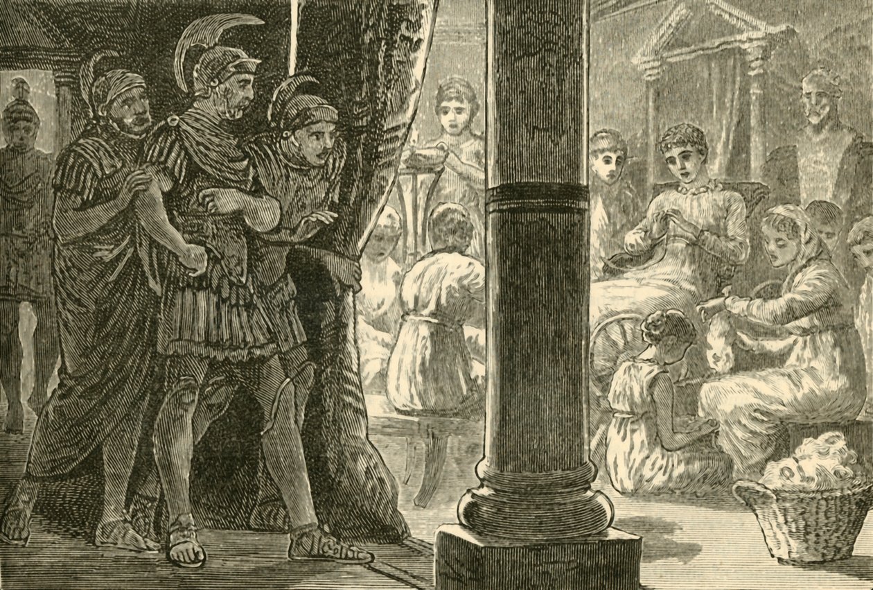 Lucretia onder haar dienstmeisjes, 1890 door Unbekannt