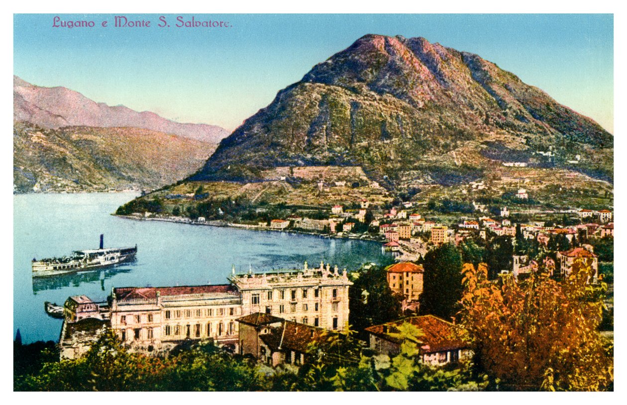 Lugano en Monte San Salvatore, Zwitserland, 20e eeuw door Unbekannt