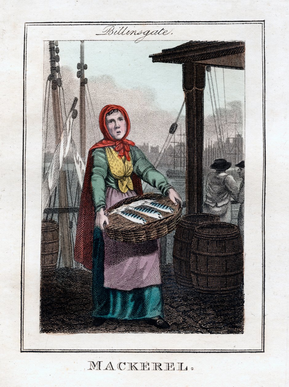Makreel, Billingsgate, Londen, 1805 door Unbekannt