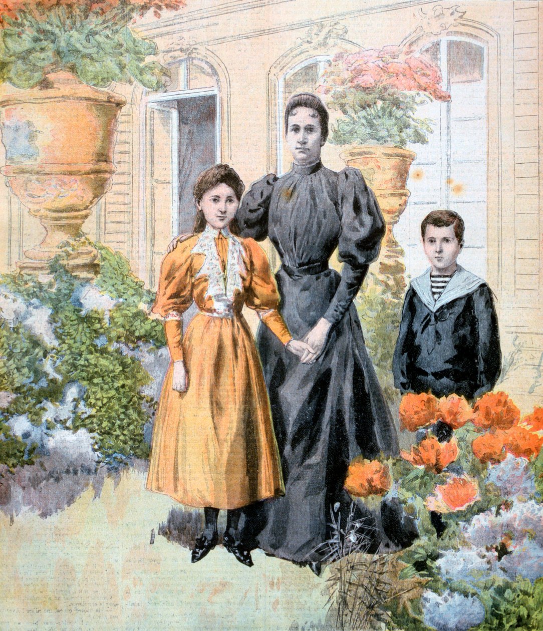 Madame Casimir-Perier en haar kinderen door Unbekannt