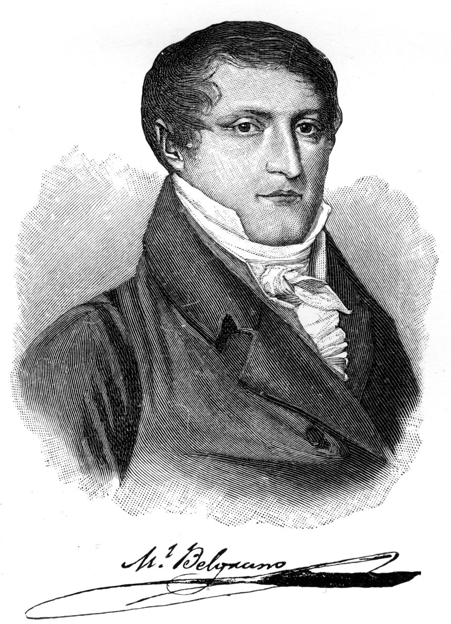 Manuel Belgrano, 19e eeuw Argentijnse econoom, advocaat, politicus en militair leider, 1901 door Unbekannt
