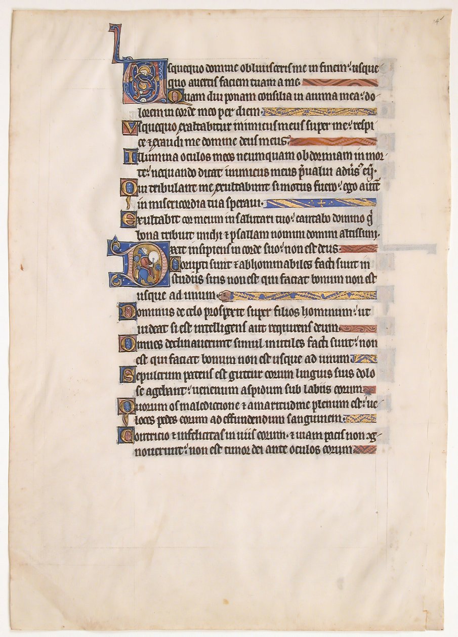 Manuscriptblad uit een Koninklijke Psalter, 13e eeuw door Unbekannt