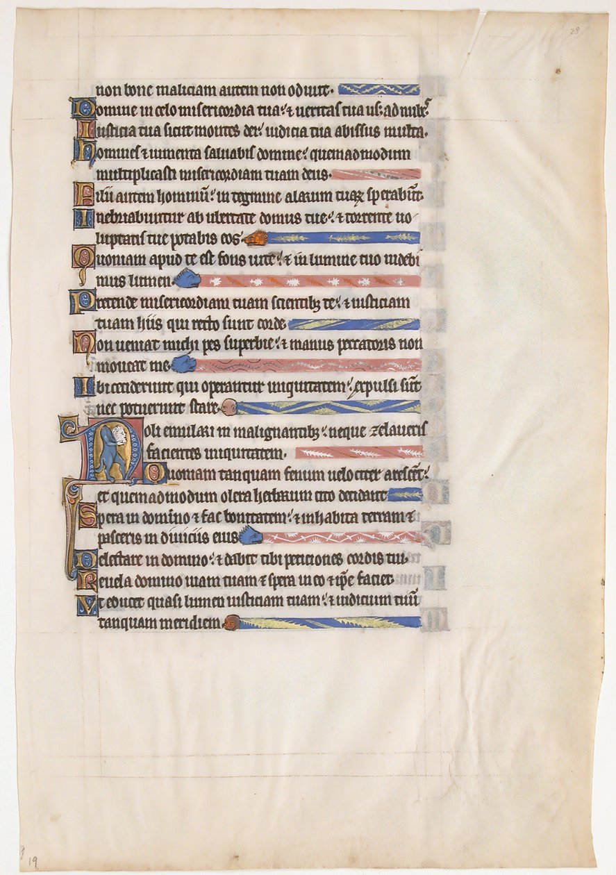 Manuscriptblad uit een Koninklijke Psalter, Brits, 13e eeuw door Unbekannt