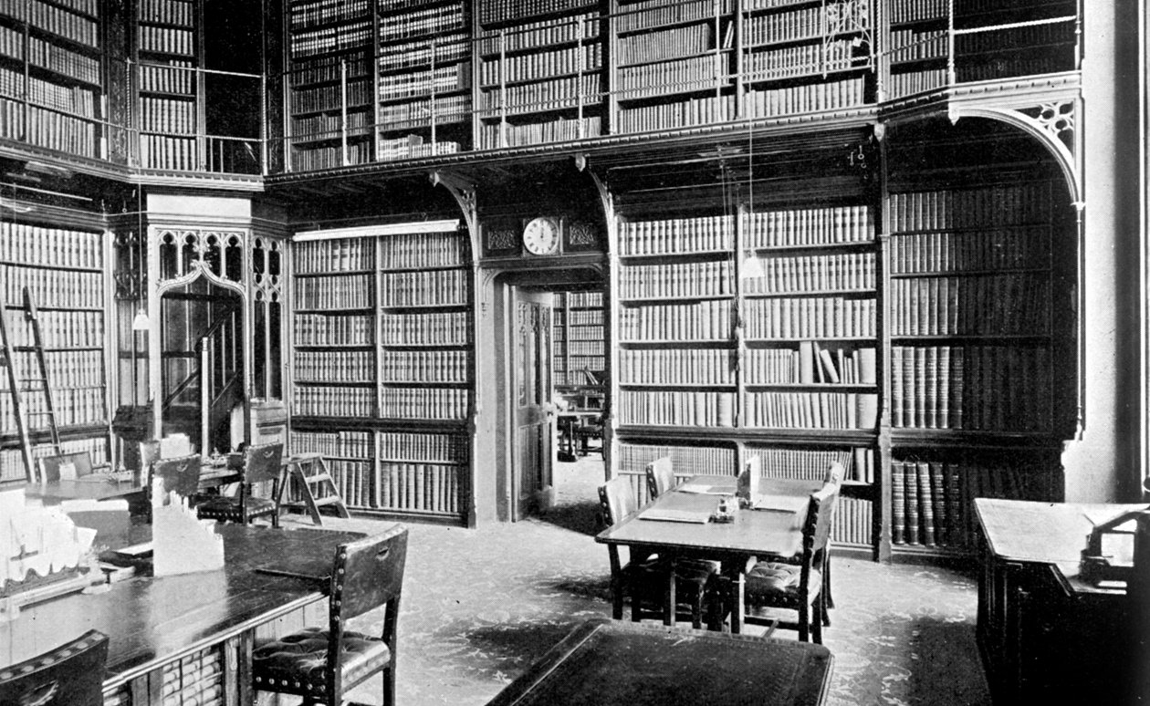 Kaartenkamer, bibliotheek van het Lagerhuis, Palace of Westminster, Londen, ca. 1905 door Unbekannt