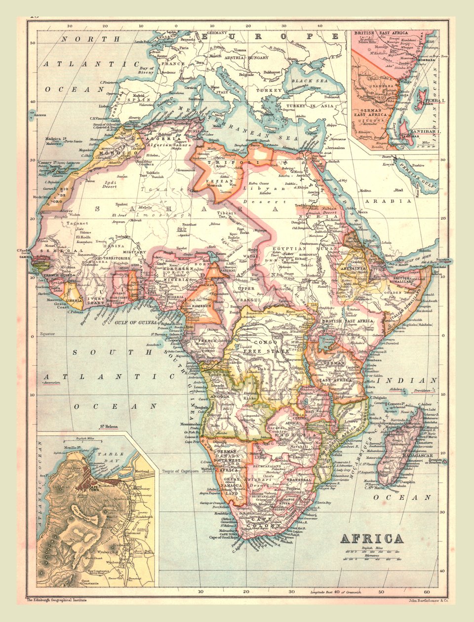 Kaart van Afrika, 1902 door Unbekannt