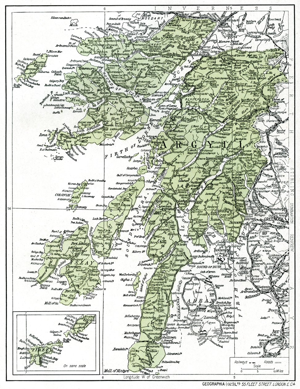 Kaart van Argyllshire, 1924-1926 door Unbekannt