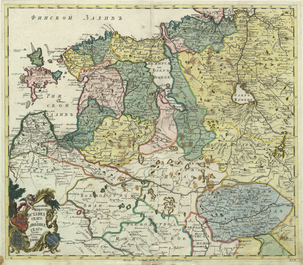 Kaart van Estland en Lijfland, 1745 door Unbekannt