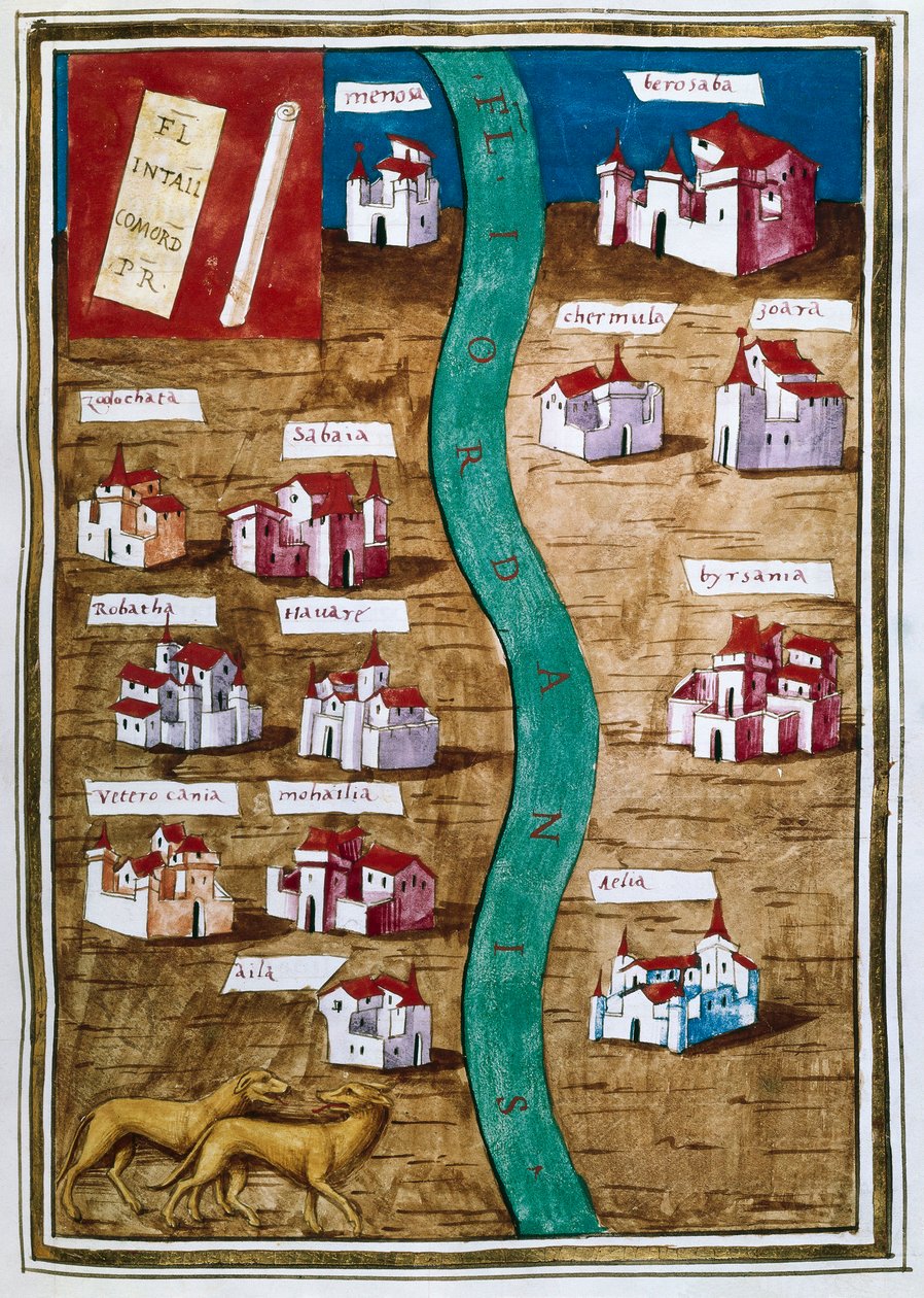 Kaart van Palestina (miniatuur) door Unbekannt