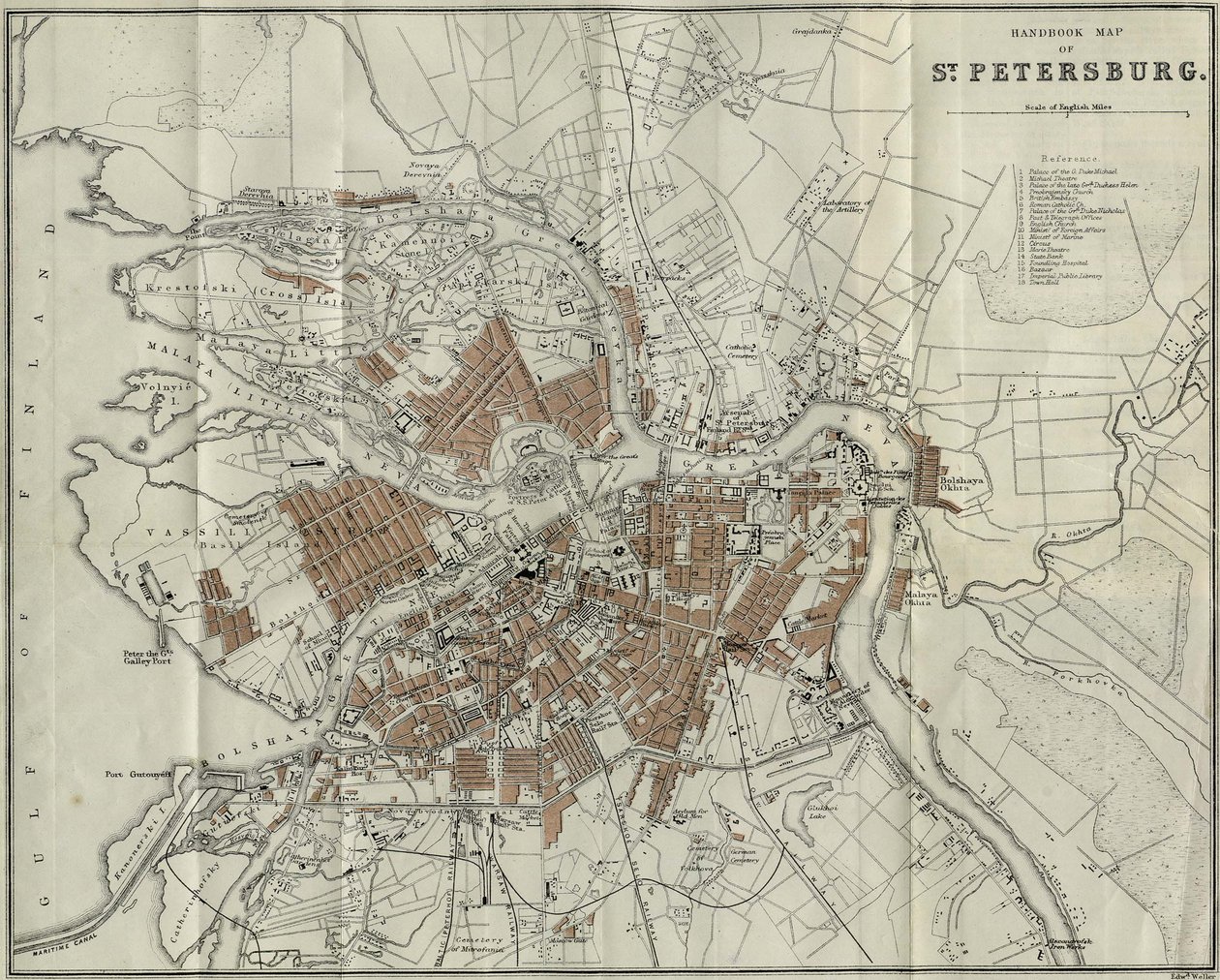 Kaart van Petersburg, 1893 door Unbekannt