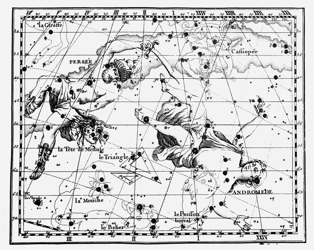 Kaart van sterrenconstellaties, 1775 door Unbekannt