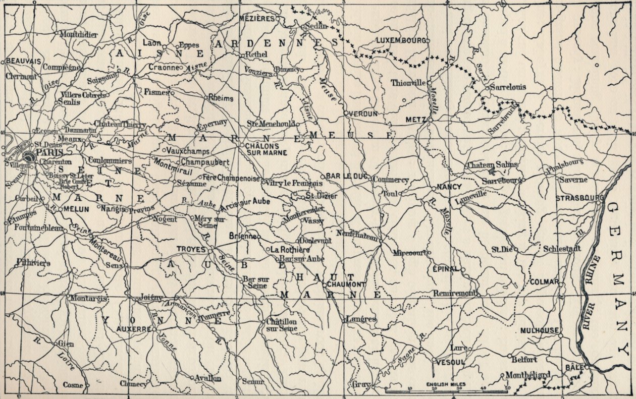 Kaart van het operatiegebied in 1814, 1896 door Unbekannt