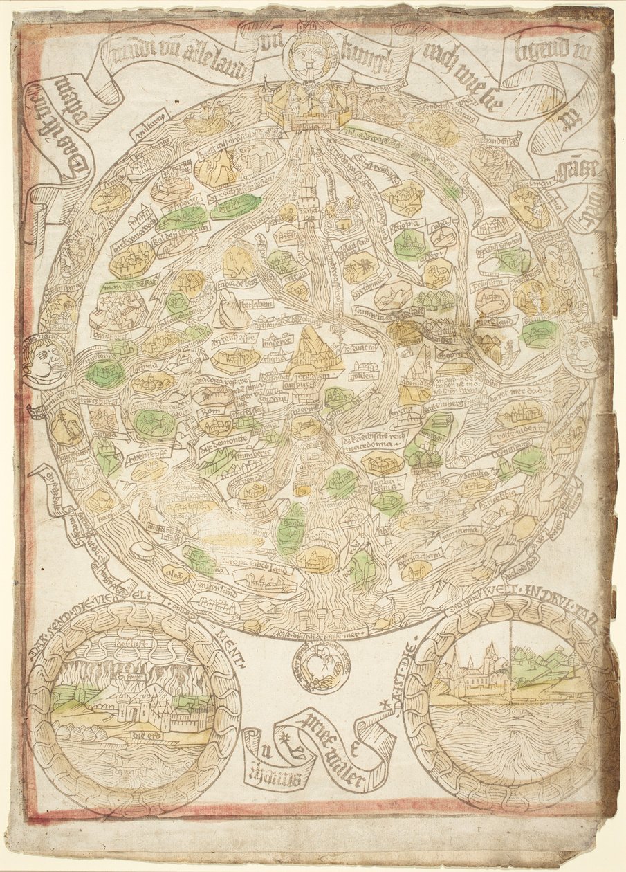 Kaart van de wereld, c. 1480 door Unbekannt