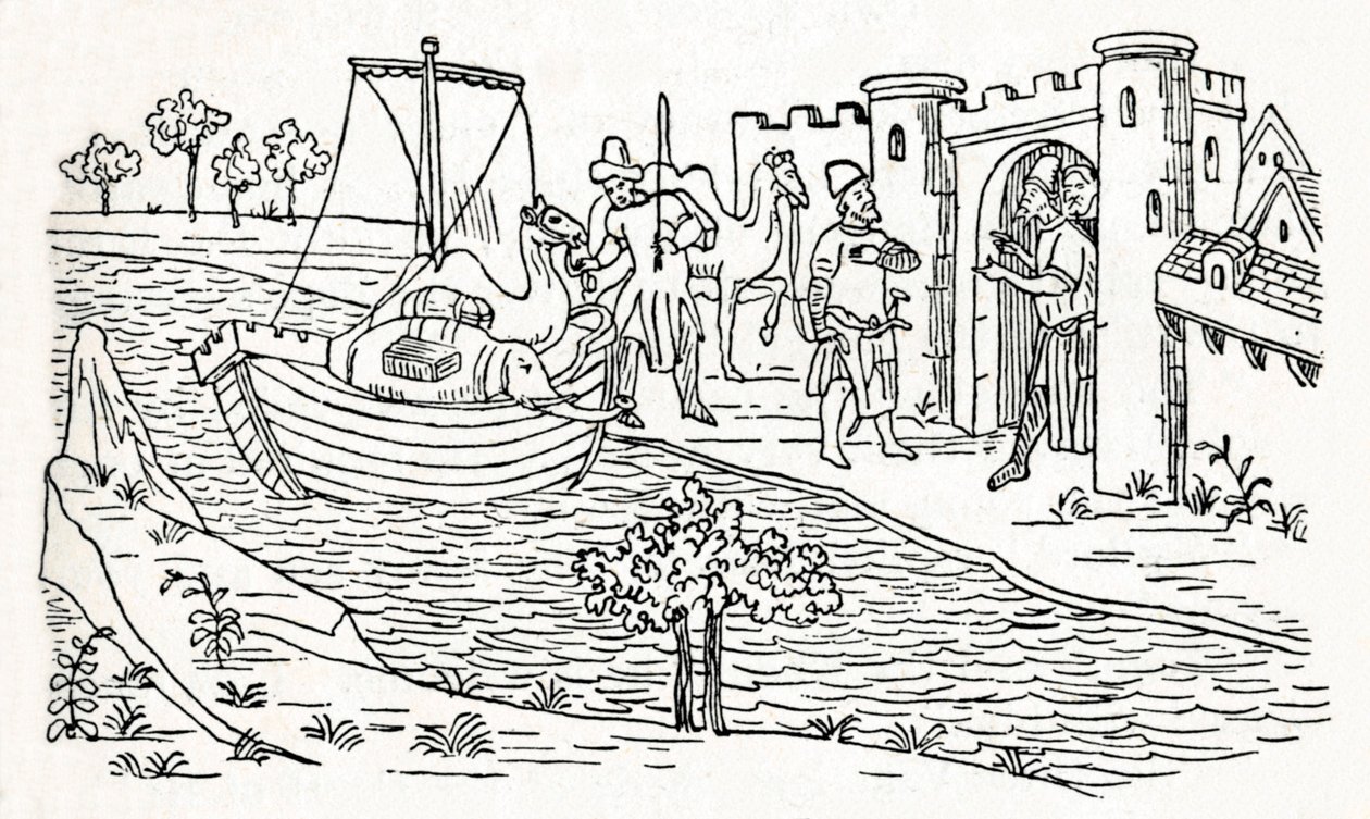 Marco Polo Landt in Ormoez, c1300, 1912 door Unbekannt