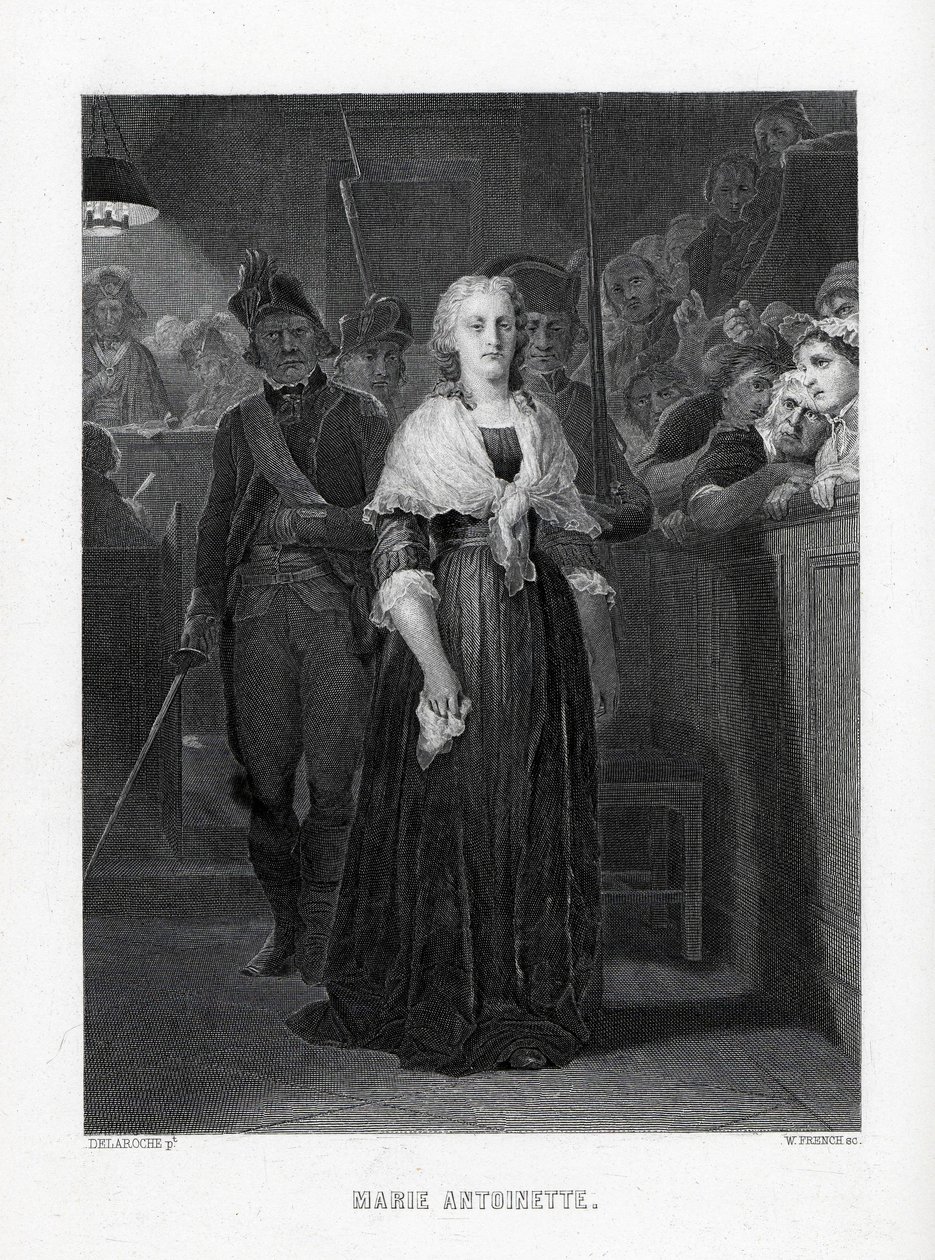 Marie Antoinette verlaat de Conventie na het vonnis, 1882 door Unbekannt