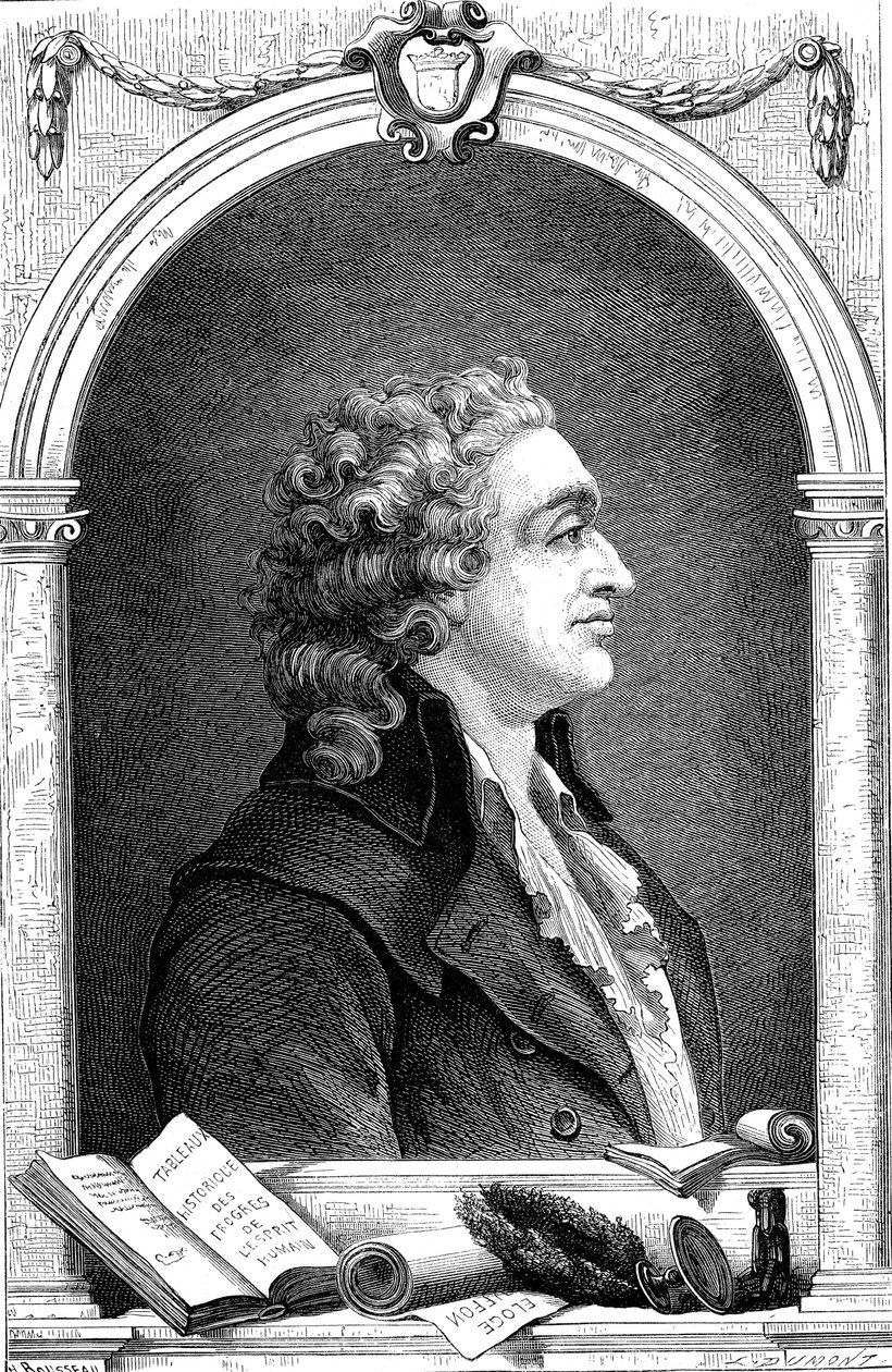 Markies de Condorcet 1743-1798, Franse Verlichtingsfilosoof en socioloog, 1874 door Unbekannt