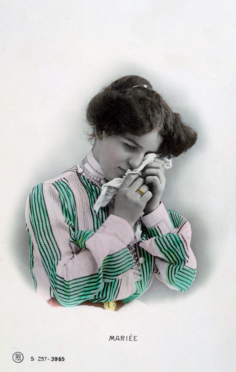 Getrouwd, vintage Franse ansichtkaart, ca. 1900 door Unbekannt