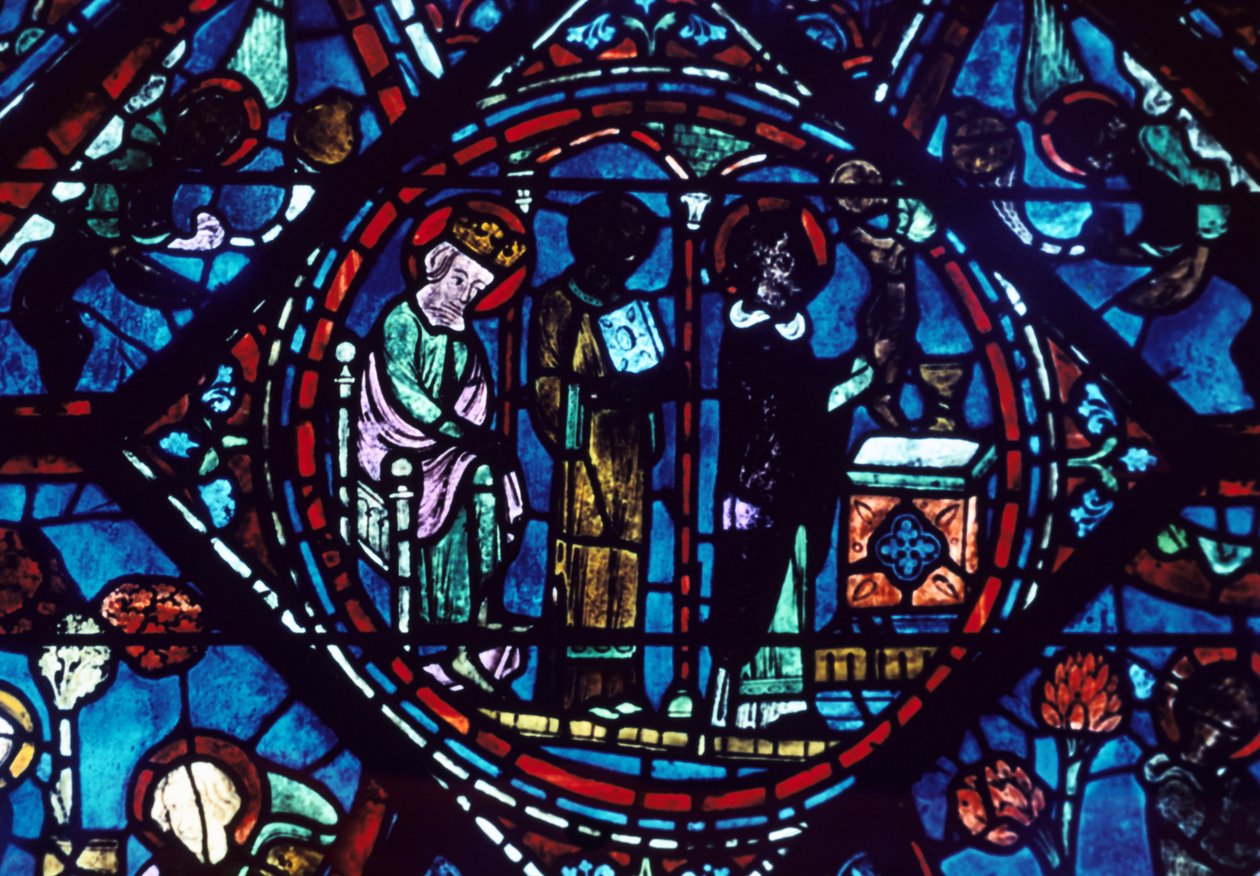 Mis van St. Giles, glas-in-lood, Kathedraal van Chartres, Frankrijk door Unbekannt