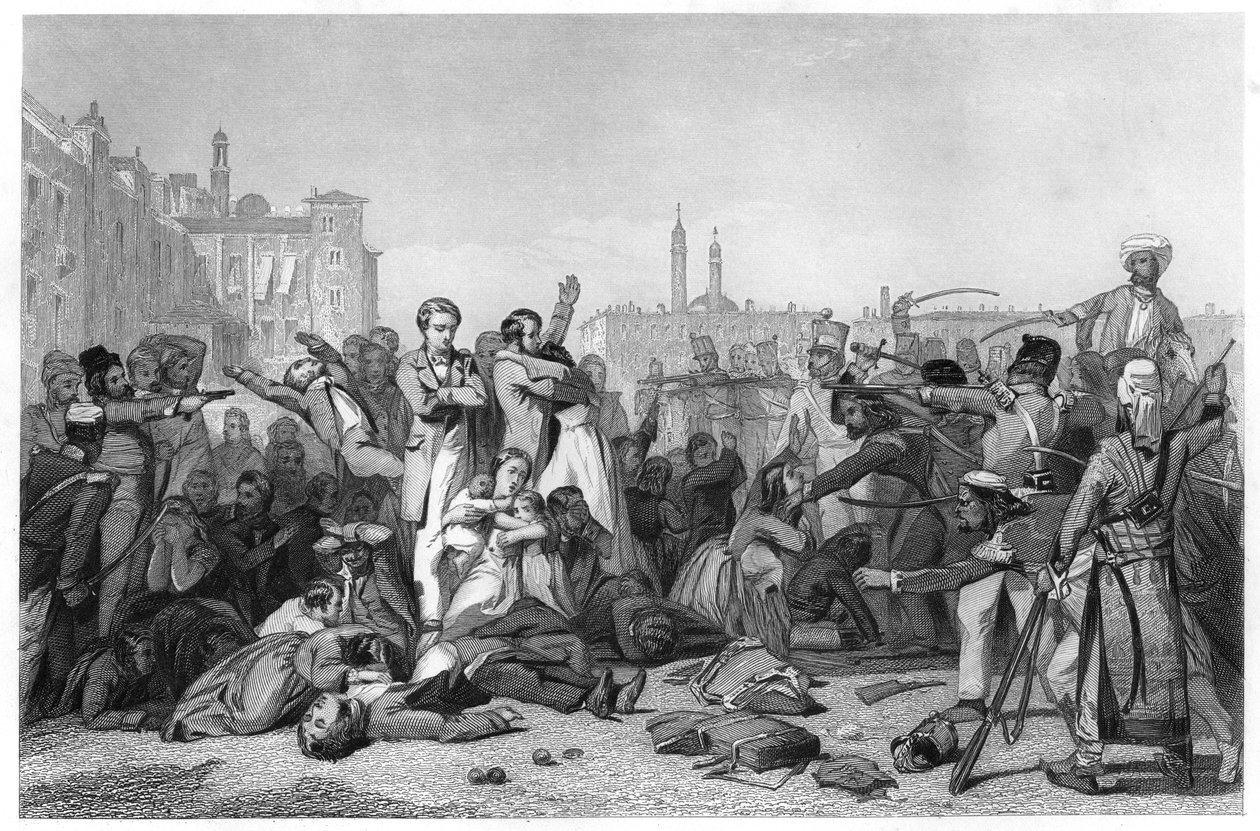 Bloedbad van Cawnpore, 1857, ca. 1860 door Unbekannt