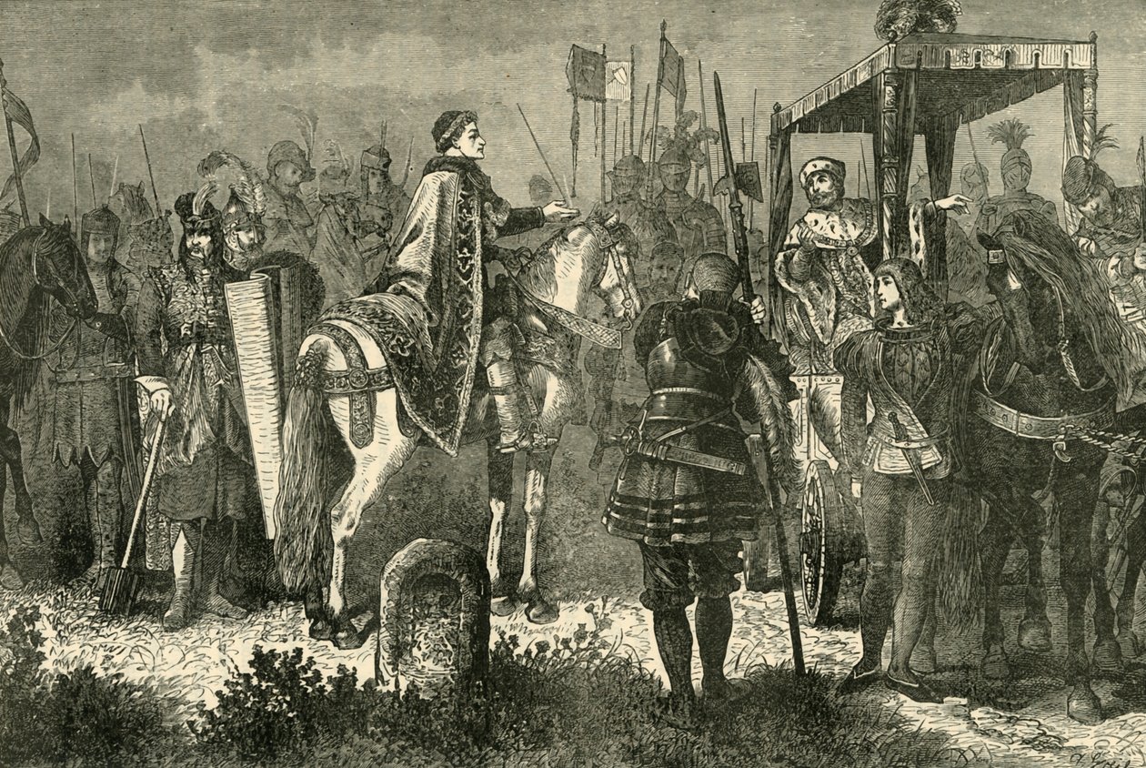 Matthias Corvinus en George Podiebrad in het kamp voor Spielberg, 1890 door Unbekannt